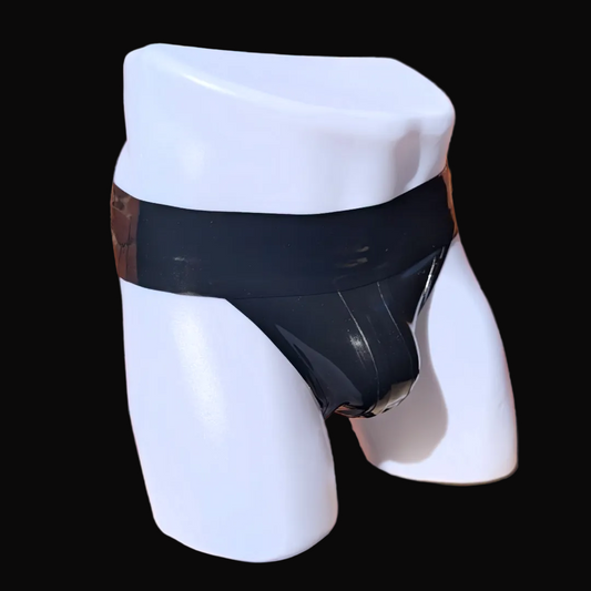 Bold Wide Band Latex Jock - Solid Black