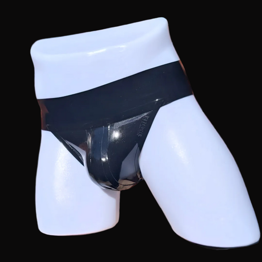 Bold Wide Band Latex Jock - Solid Black
