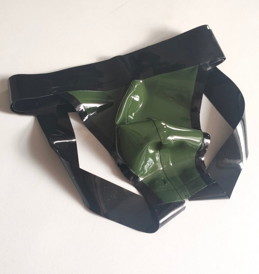 Classic Latex Jock - Green Army