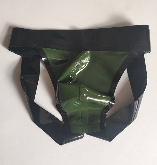 Classic Latex Jock - Green Army