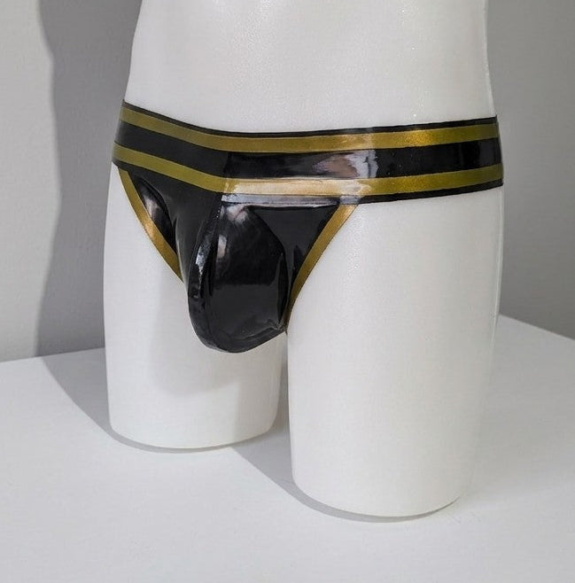 Wide Band Thong - Black and Gold