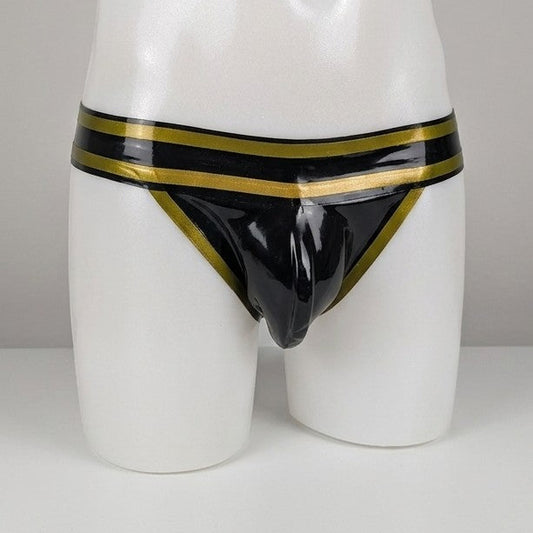 Wide Band Thong - Black and Gold