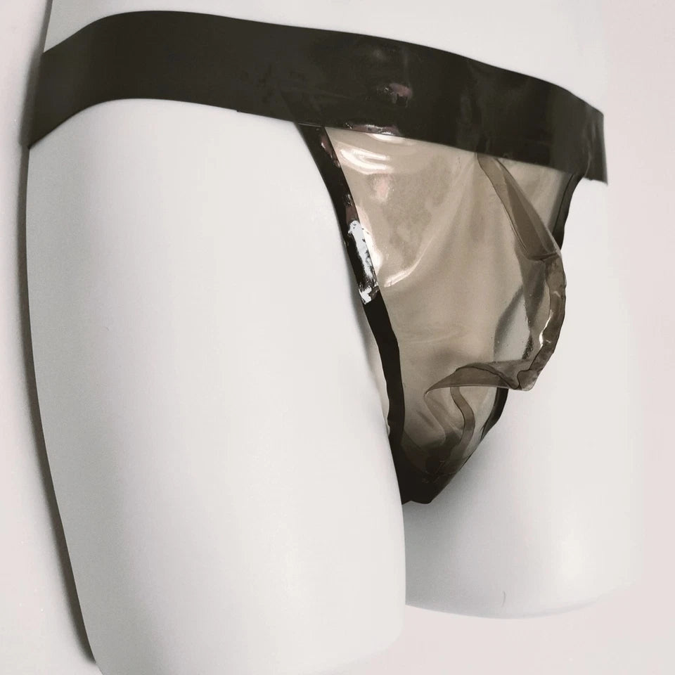 Classic Latex Jock - Clear Grey
