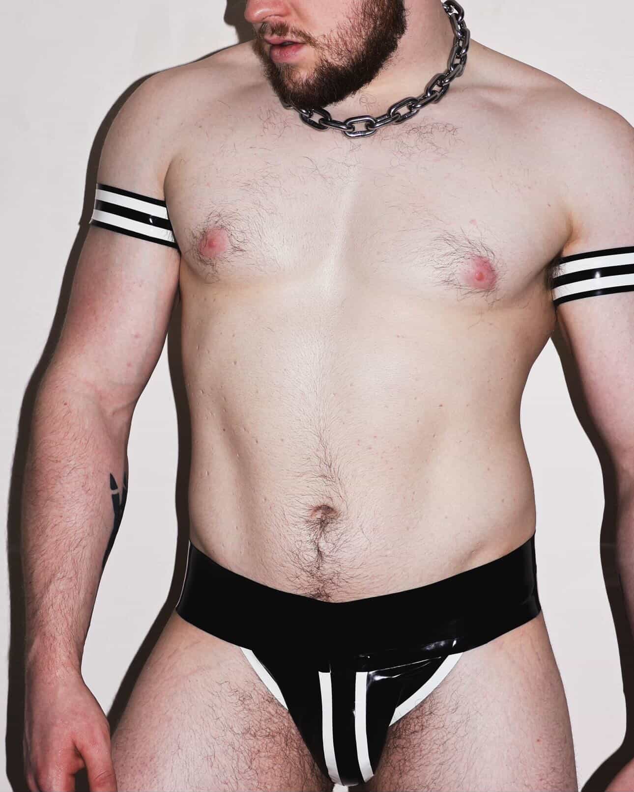 Dual Striped Bicep/Thigh Band (Two Pack) - Black/White